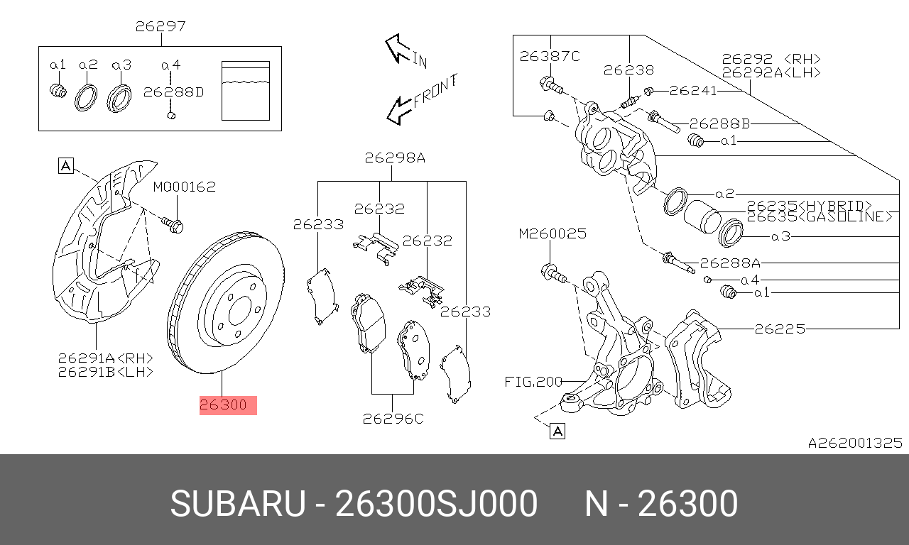 Диск тормозной передний - Subaru 26300SJ000