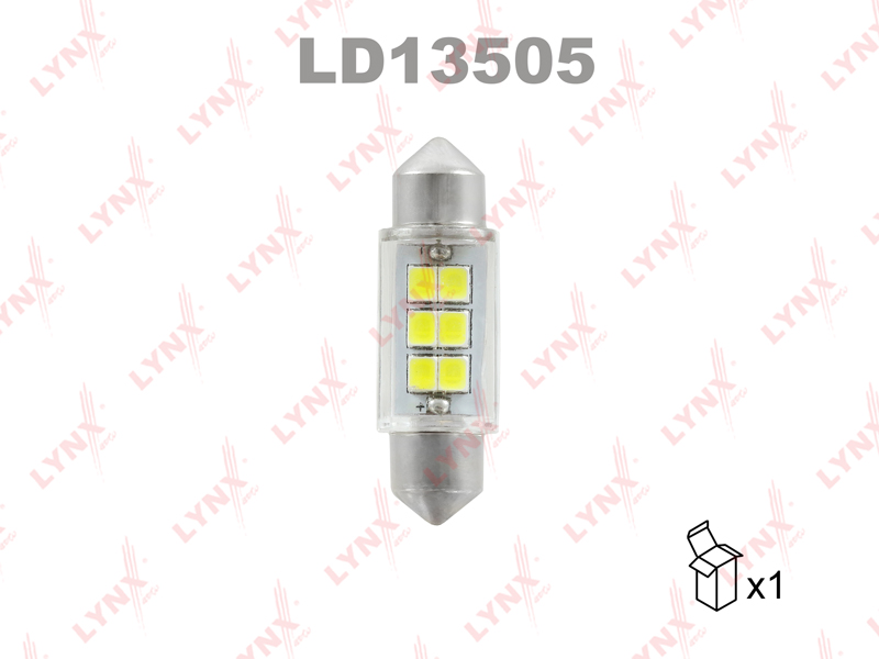Лампа светодиодная LED C5W T11x35 12V sv8,5-8 SMDx6 6900k - LYNXauto LD13505