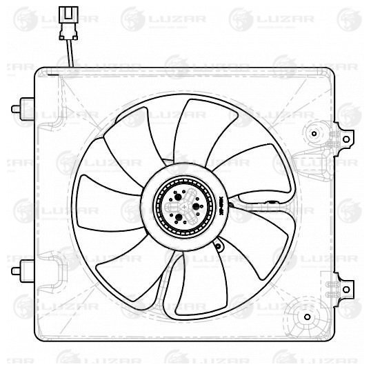 Э/вентилятор кондиц. для а/м Honda CR-V III (06-) 2.0i (с кожухом) () - Luzar LFAC 2319
