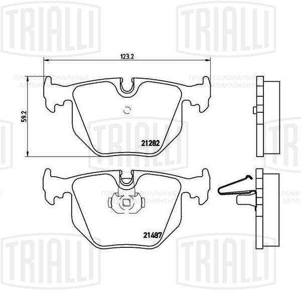 Колодки тормозные дисковые | зад | - Trialli PF 4005