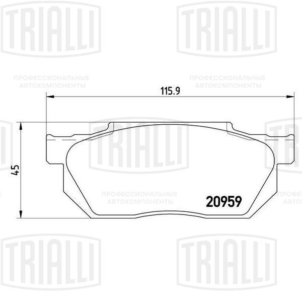 Колодки тормозные дисковые  | перед | - Trialli PF 4219