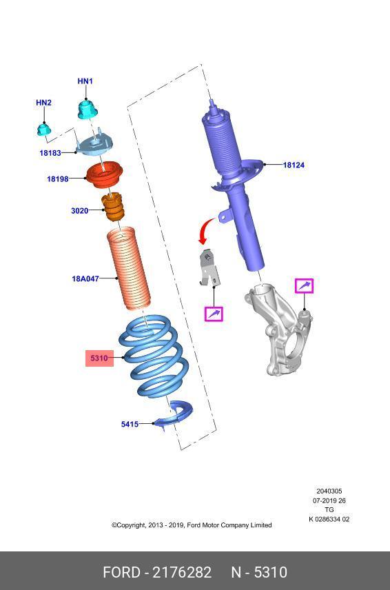 Пружина подвески - Ford 2176282