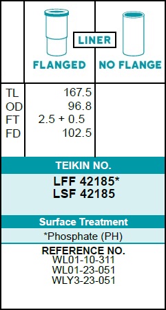 Гильза цилиндра Mazda 2.5 d93.0 STD (гильза под обработку, с буртом) (wl01-10-31 - Teikin LSF42185