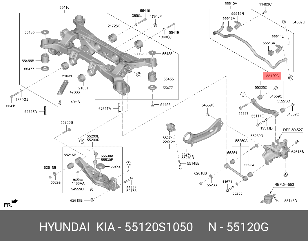 Рычаг подвески - Hyundai/Kia 55120S1050