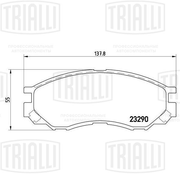 Колодки торм. для а/м Mitsubishi l200 (96-) диск. перед. | перед прав/лев | - Trialli PF 4297