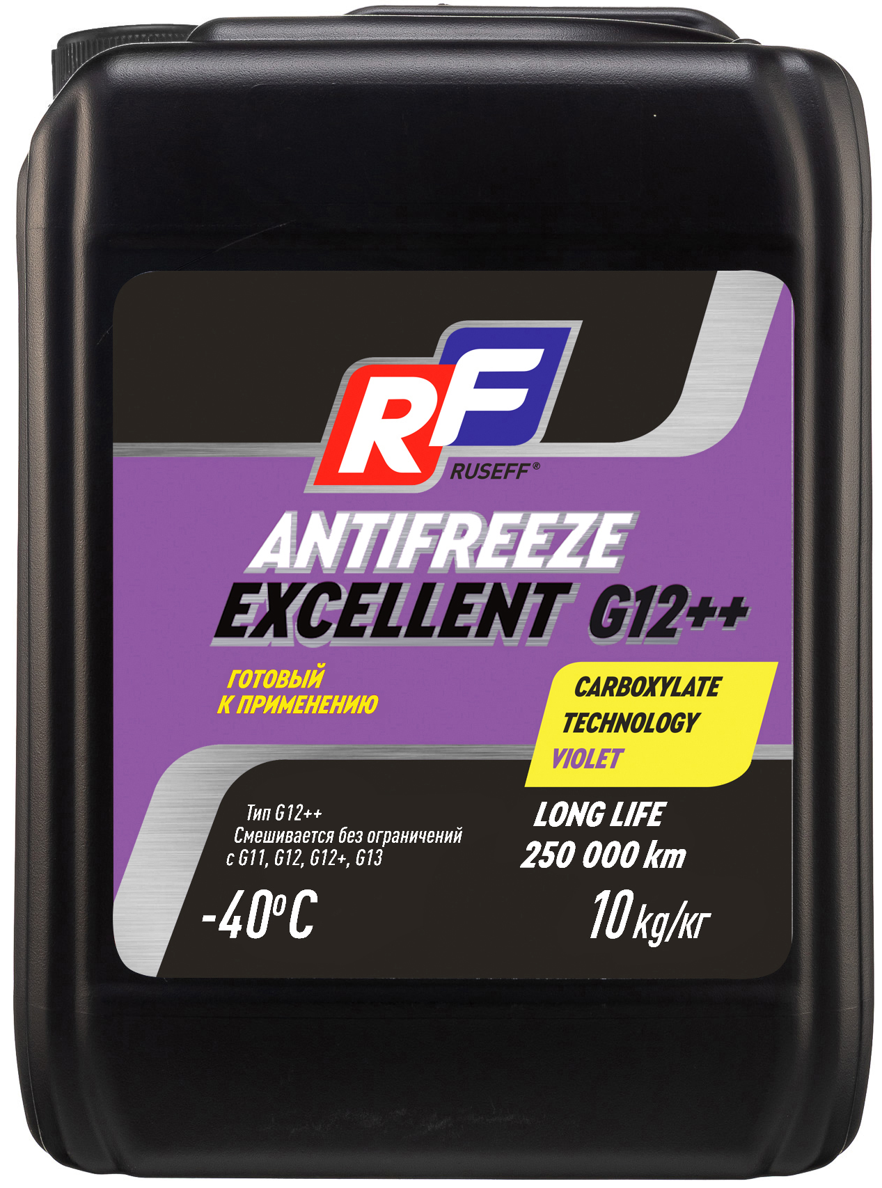 Антифриз, готовый раствор excellent g12++, -40°c, фиолетовый, 10кг - RUSEFF 17365N