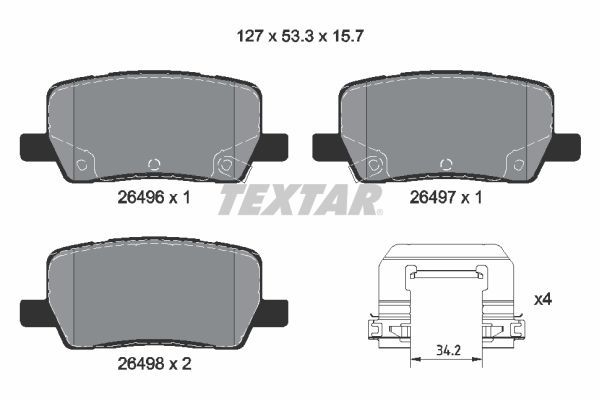 Колодки тормозные дисковые - Textar 2649601