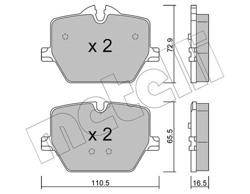 Колодки тормозные дисковые - Metelli 22-1266-0