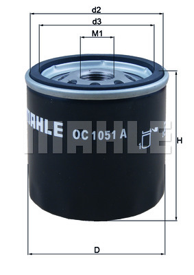 Фильтр масляный Mahle OC 1051 A - купить по цене от 538 руб, в интернет-магазине автозапчастей Parterra.ru