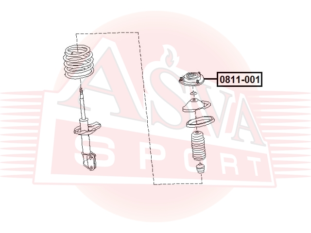 Опора переднего амортизатора - Asva 0811-001