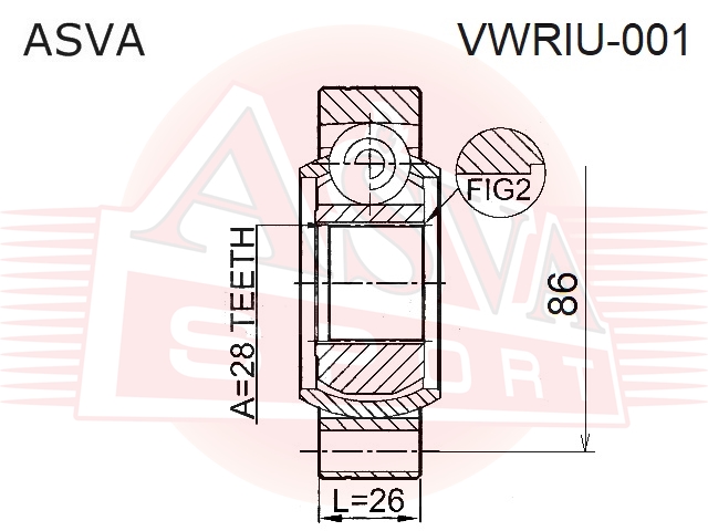 ШРУС ВНУТРЕННИЙ ЗАДНИЙ 28X85.9 | зад |