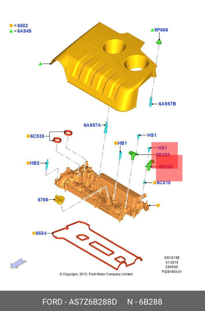 Датчик положения распредвала - Ford AS7Z6B288D