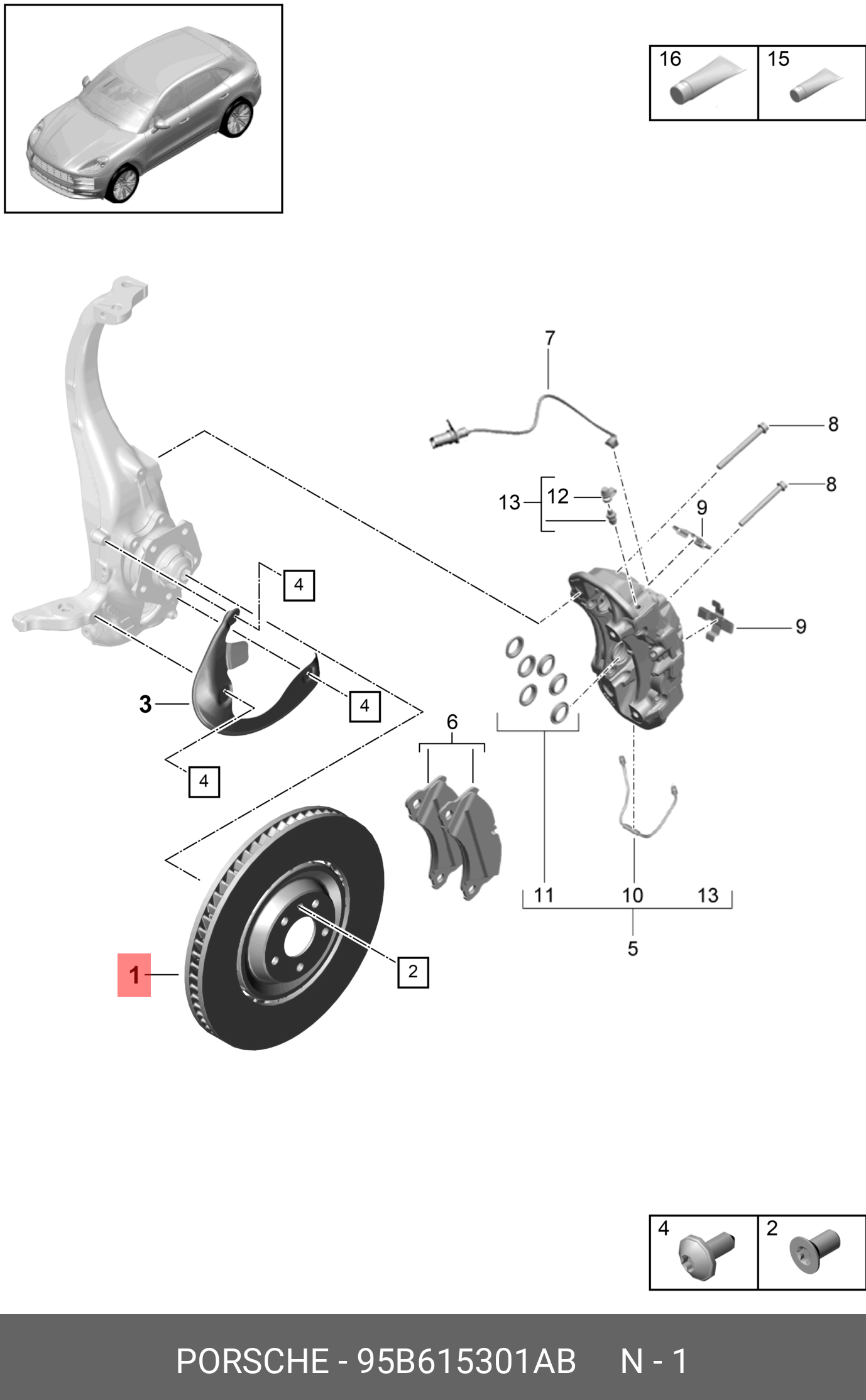 диск тормозной порш - Porsche 95B615301AB