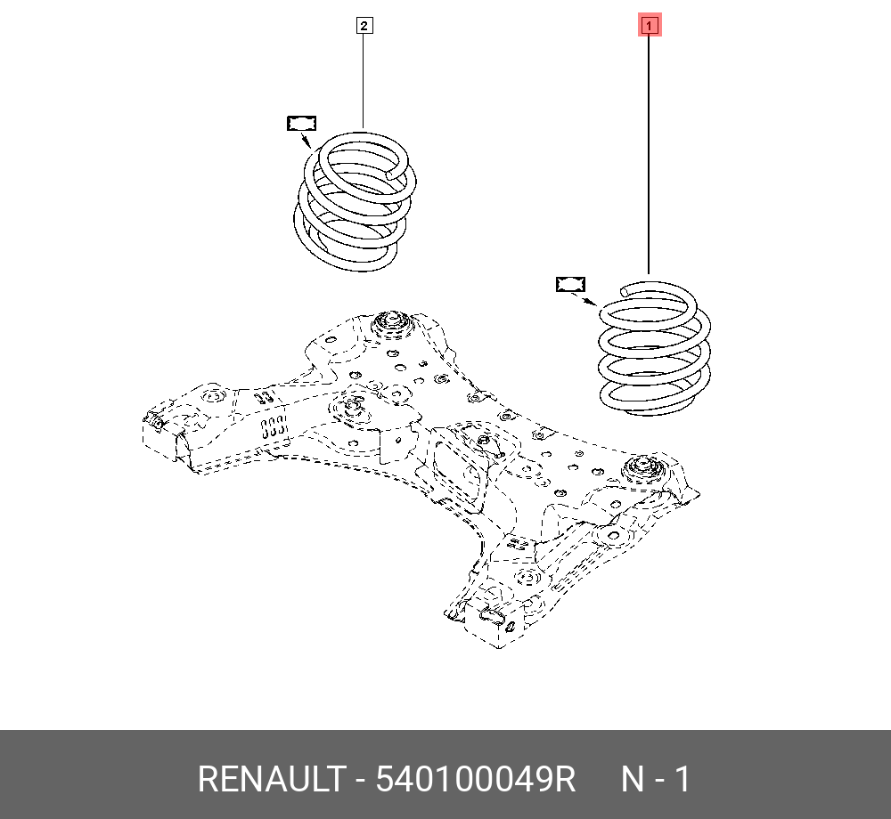 Пружина подвески - Renault 540100049R