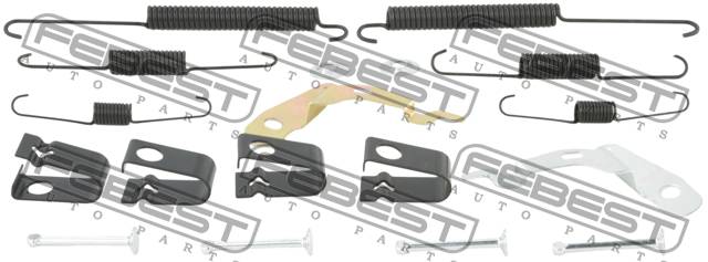 Монтажный комплект барабанных колодок - Febest 0704-JB627R-KIT