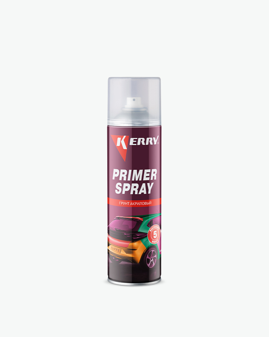 Грунт акриловый primer spray Серый 405 мл - Kerry KR-006-1