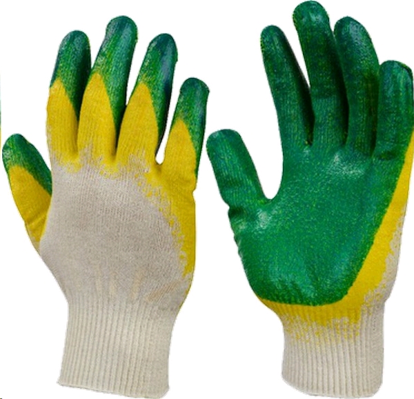 Перчатки трикотажные с 2-ым латексным обливом зеленые - Auto-GUR AGBN3