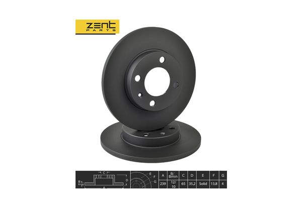 Диск тормозной передний Audi 80, VW - ZENTPARTS Z06264