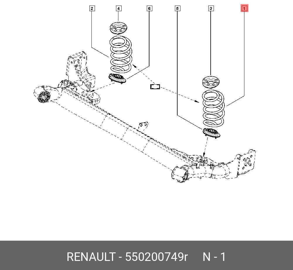 Пружина ходовой части | зад прав/лев | - Renault 550200749R