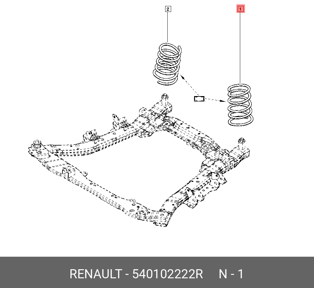 Пружина подвески ПЕР - Renault 540102222R