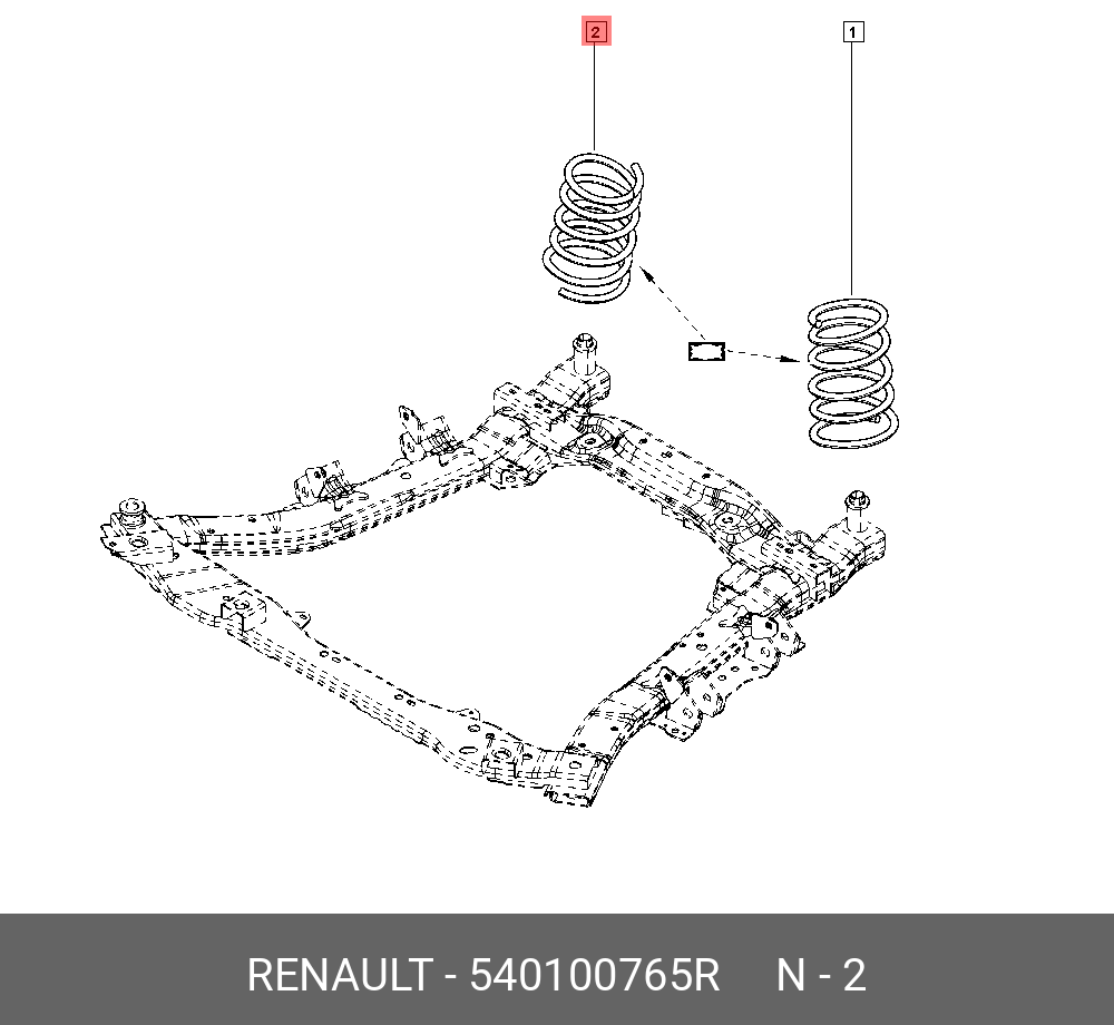 Пружина ходовой части | перед прав/лев | - Renault 540100765R