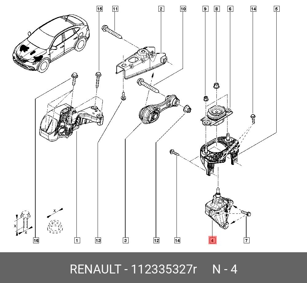 Опора двс-кпп ЛЕВ - Renault 112335327R