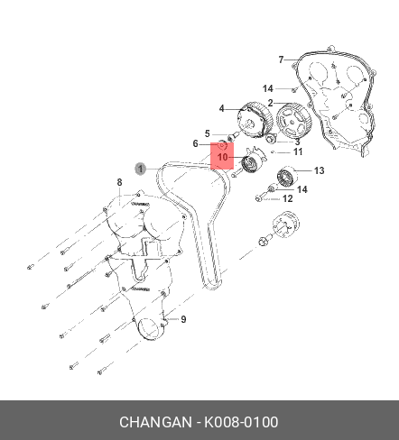 Ролик натяжной ремня ГРМ raeton - Changan K0080100