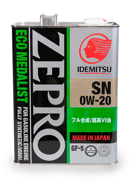 0w-20 zepro ECO medalist sn/gf-5 4л (синт. мотор. масло) - IDEMITSU 4250-004