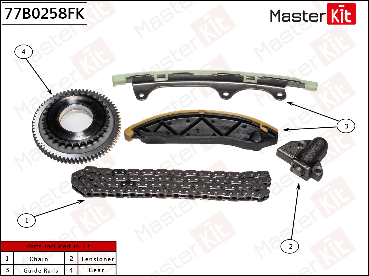 Комплект цепи ГРМ - Master KiT 77B0258FK