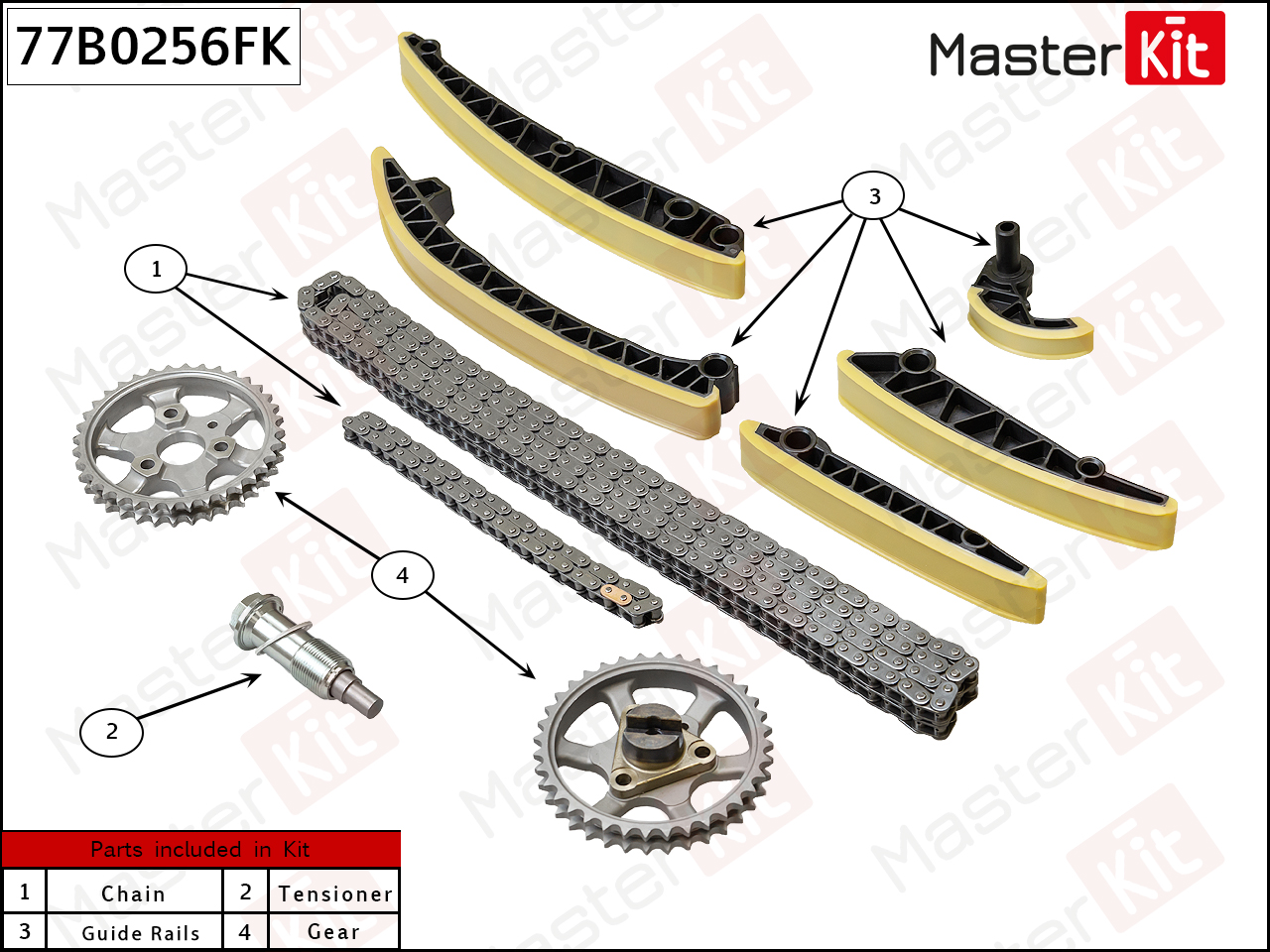 Комплект цепи ГРМ - Master KiT 77B0256FK