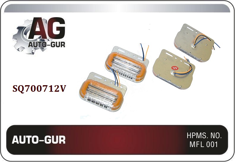 Фонари 4 шт.с подсветкой колеса диод желтый (овальный) Бегущий 12V sq-7007-12v - Auto-GUR SQ700712V