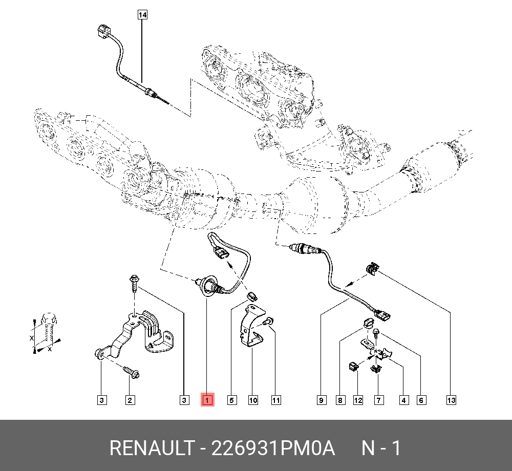 Датчик кислородный - Renault 22 69 31P M0A