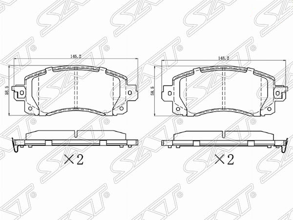 Колодки тормозные передние subaru impreza 16-/xv 17- - SAT ST-28-0072