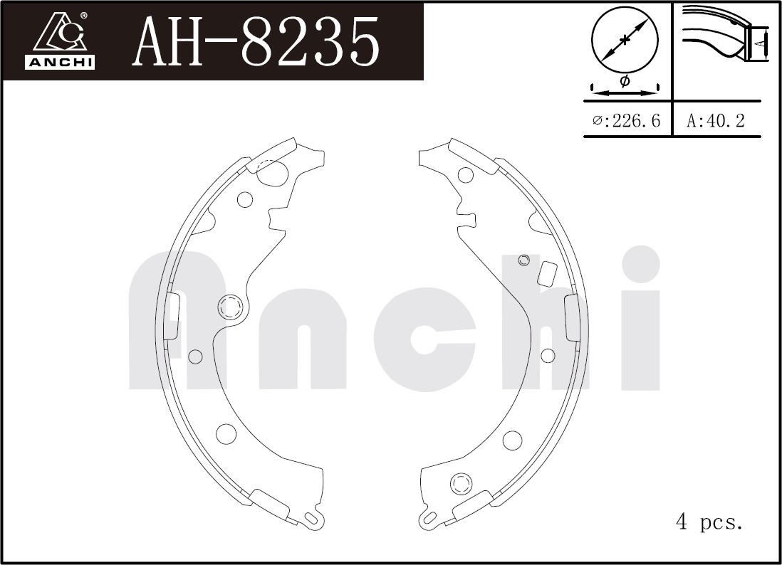 Тормозные колодки барабанные - Anchi AH8235
