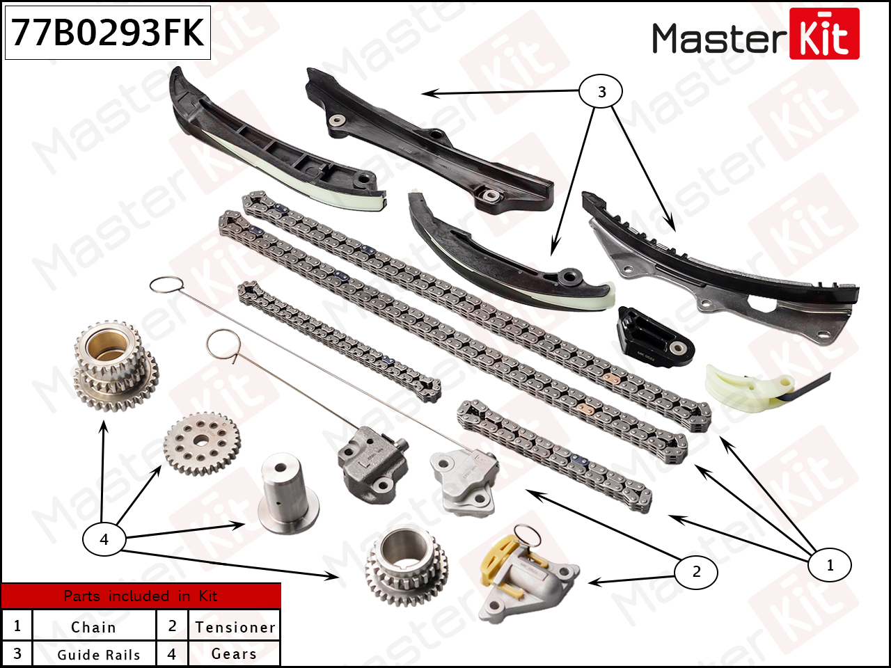 Комплект цепи ГРМ - Master KiT 77B0293FK