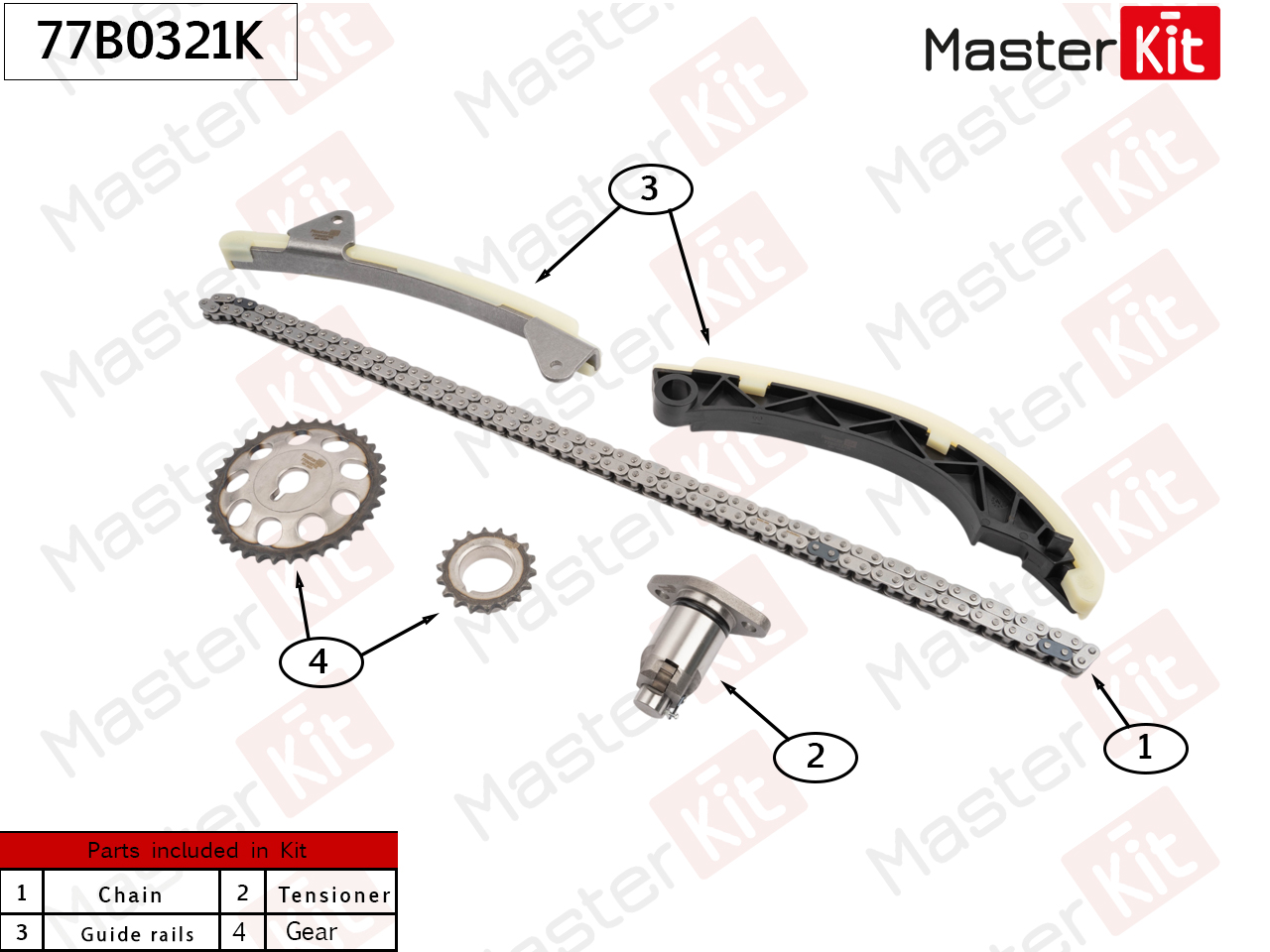 Комплект цепи ГРМ - Master KiT 77B0321K