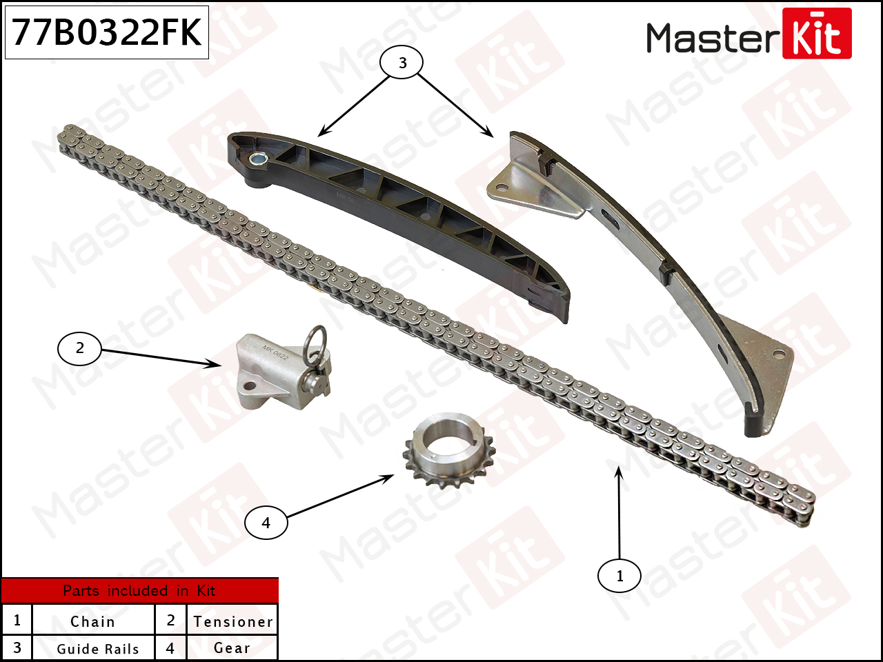 Комплект цепи ГРМ - Master KiT 77B0322FK