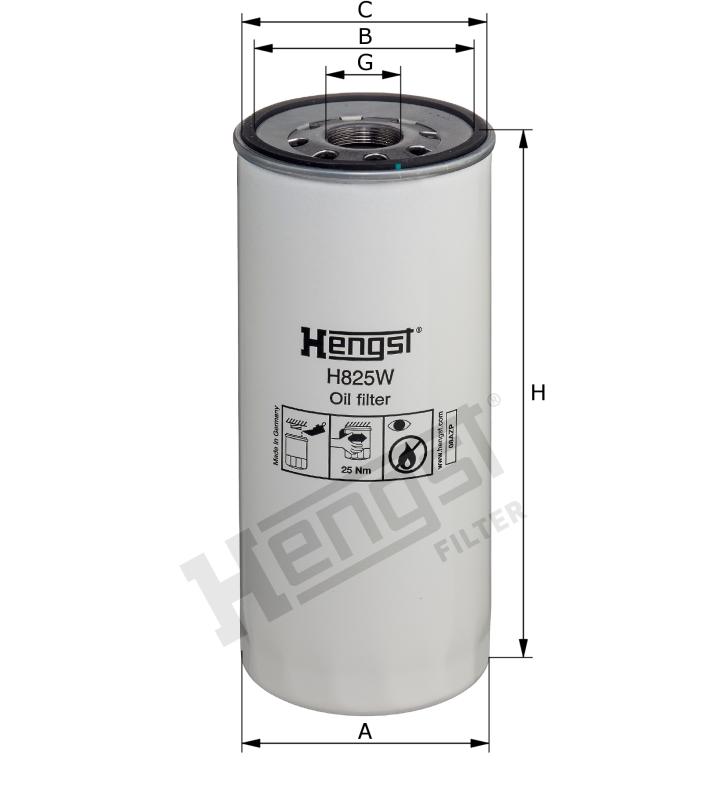 Фильтр масляный - Hengst H825W
