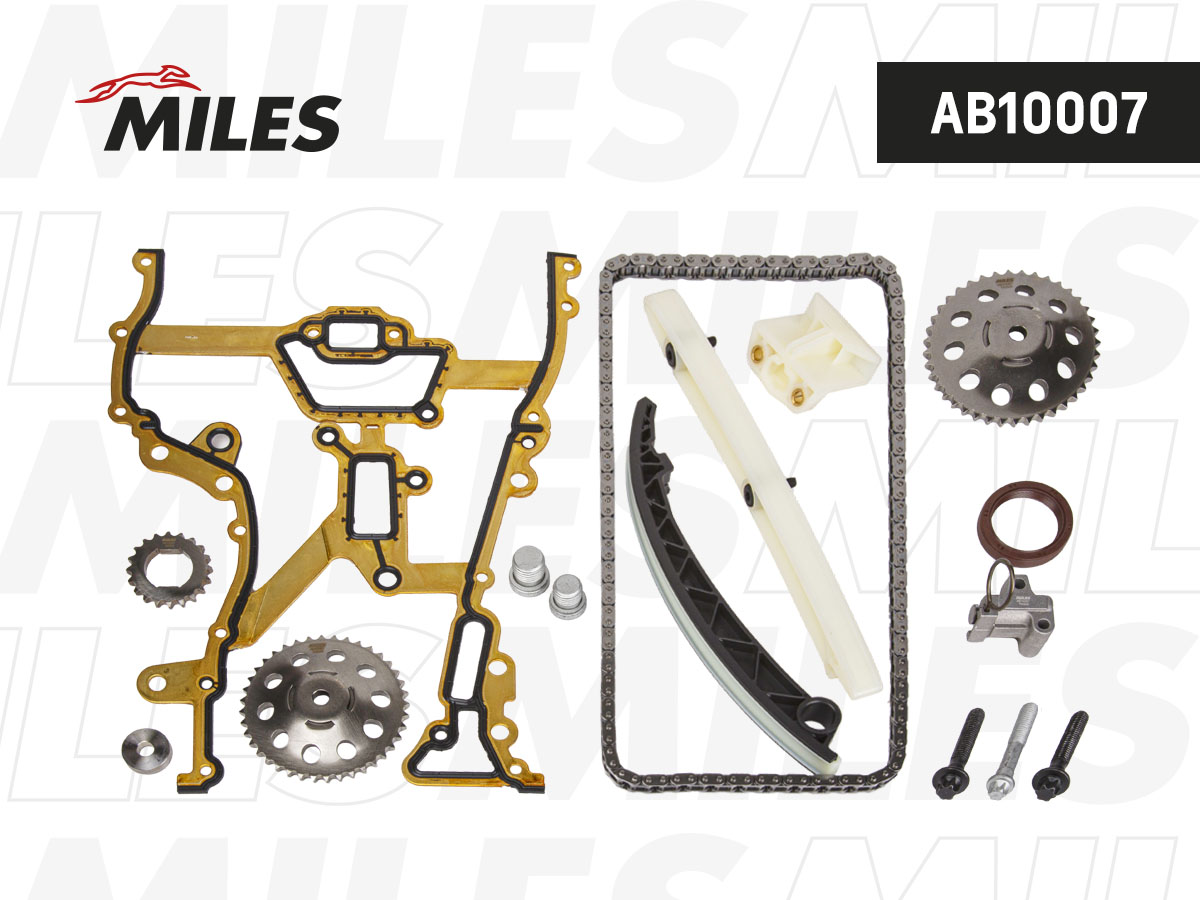 Комплект цепи ГРМ opel 1.0-1.4 96- co звездочками - Miles AB10007