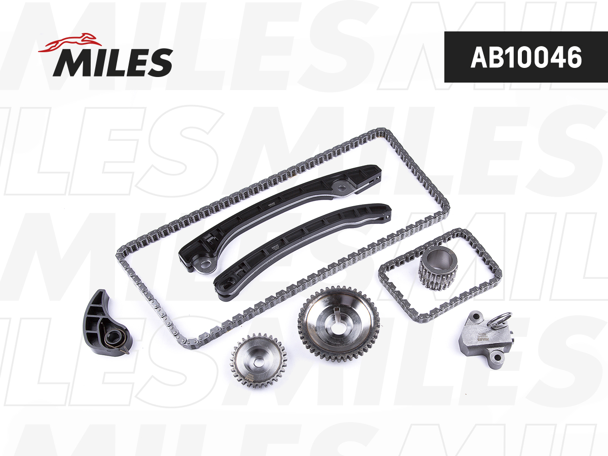 Комплект цепи ГРМ nissan 1.6i hr16de 10- co звездочками - Miles AB10046