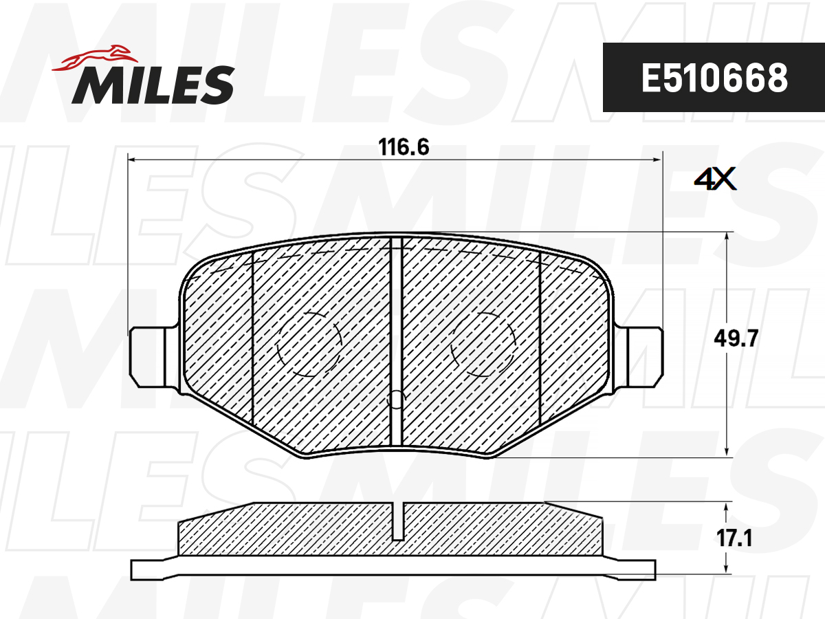 Колодки тормозные дисковые - Miles E510668