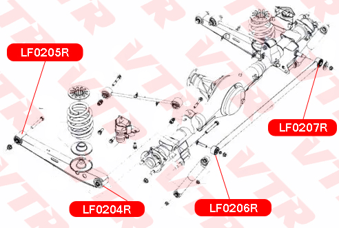 Сайлентблок заднего поперечного рычага - VTR LF0207R