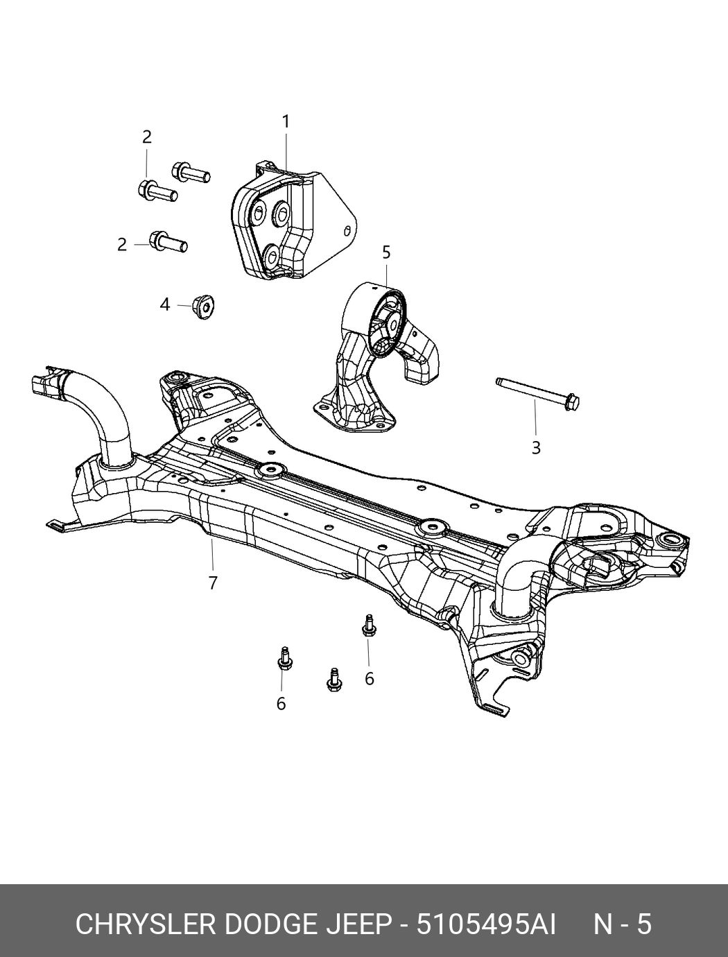 Картридж опоры двигателя - Chrysler 05105495AI