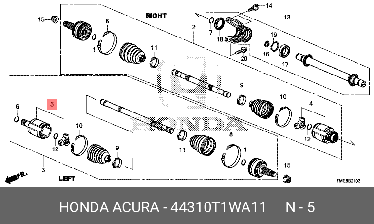Пыльник ШРУСа - Honda 44310-T1W-A11