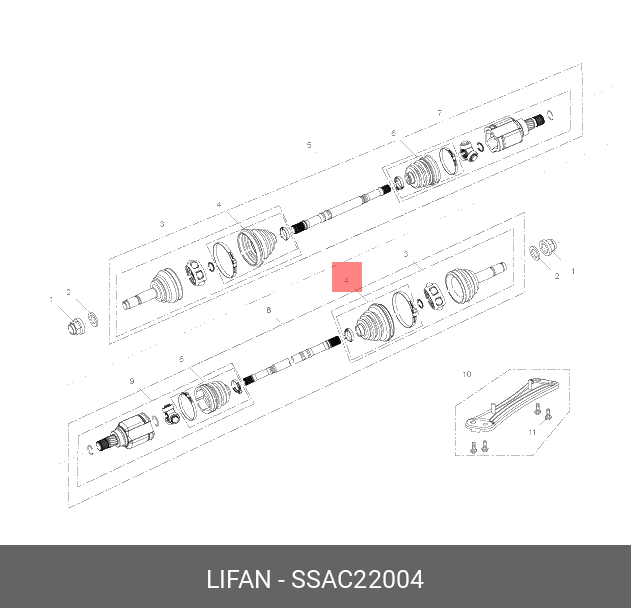 Пыльник ШРУСа - Lifan SSAC22004