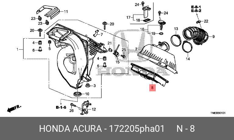 Фильтр воздушный - Honda 172205PHA01