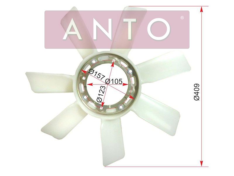 Крыльчатка вентилятора toyota 2l#,3l - ANTO ASB15216