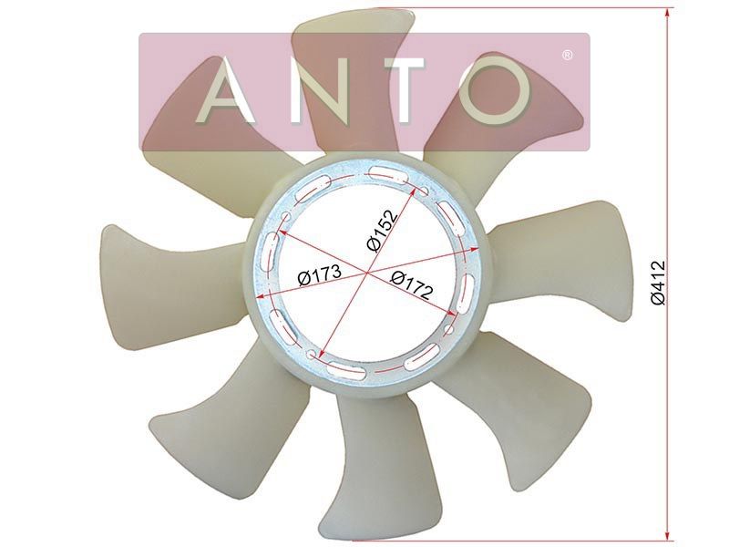 Крыльчатка вентилятора mitsubishi canter 88-94 4dr7 - ANTO ASB49577