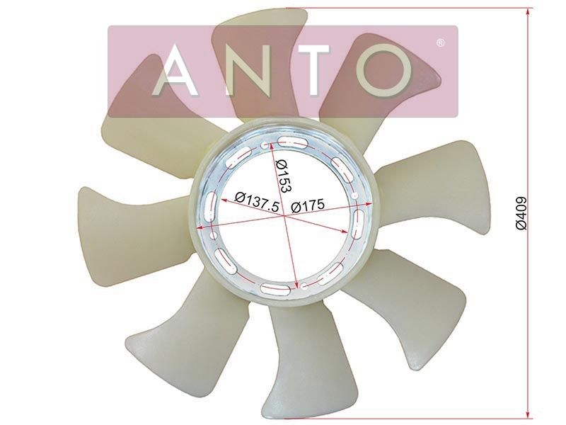 Крыльчатка вентилятора mitsubishi canter 88-95 4d32 - ANTO ASB50007
