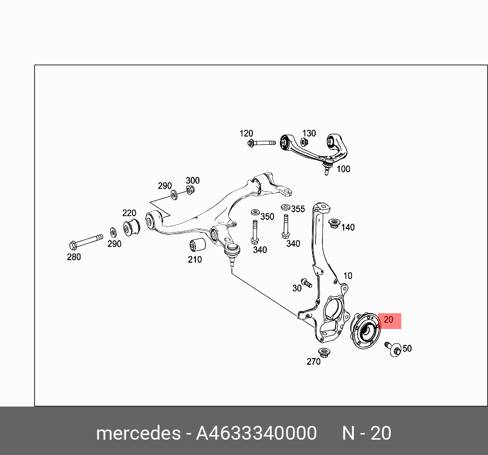Подшипник ступицы MB Перед. - Mercedes A4633340000